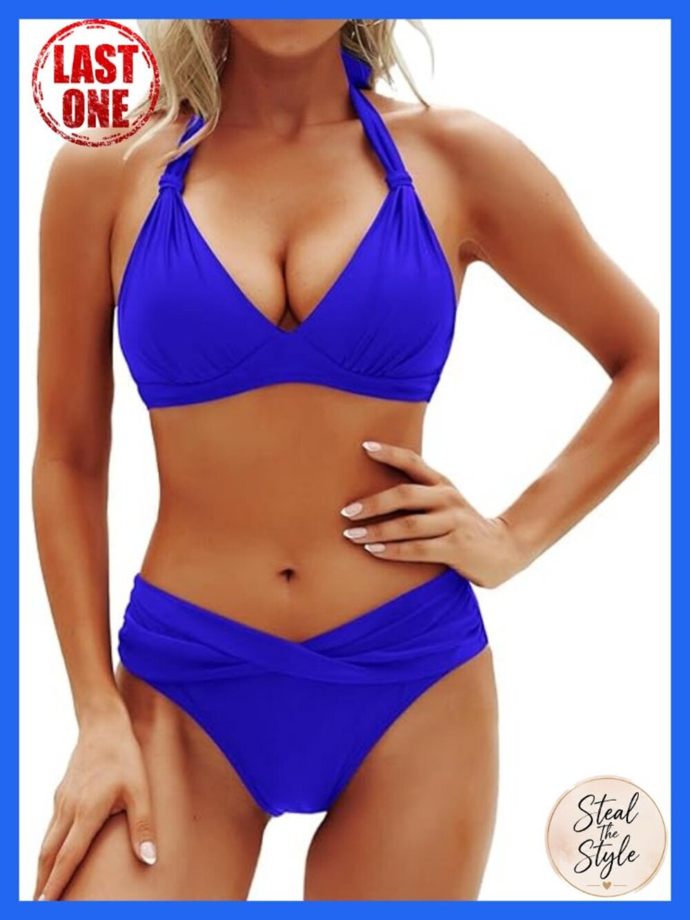 Two Piece Bikini Set Push Up Halter Swimsuit Vintage Swimwear